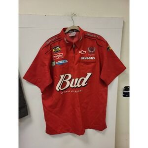 Chase Authentics‎ Dale Jr #8 Budweiser Racing Shirt Mens Large Nascar Red